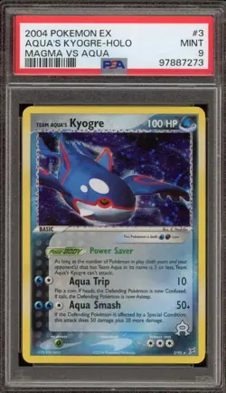 Pokemon Team Aqua's Kyogre EX Magma Vs Aqua Holo Rare #3 PSA 9 Mint - Image 1
