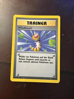Pokemon Trainer Windhauch Gust of Wind #93/102 German Base Set 1999 NM - Image 1