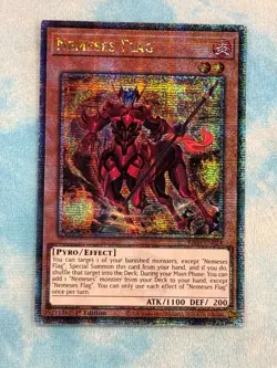 YUGIOH NEMESES FLAG QUARTER CENTURY SECRET RARE 1ST NM RA03-EN024 - Image 1