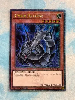 YUGIOH CYBER DRAGON QUARTER CENTURY SECRET RARE 1ST NM RA03-EN155 - Image 1