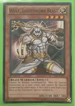 Yugioh Wulf, Lightsworn Beast SDLI-EN010 Common 1st Ed MP - Image 1
