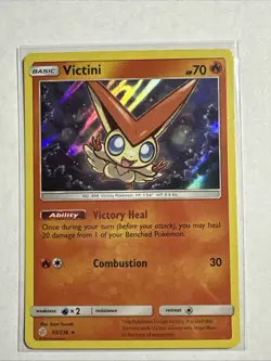 Victini 30/236 Rare Holo Card Sun & Moon - Cosmic Eclipse Pokemon TCG NM - Image 1