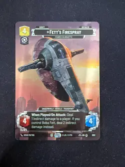 Star Wars Unlimited Fett's Firespray JTL 1046/262 Prestige Card - Image 1