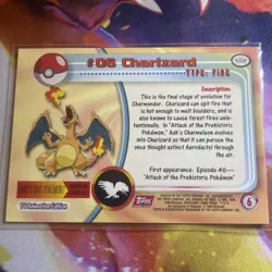 Charizard #06 Topps Red Logo Non Holo Pokemon Card Light Play - Image 2