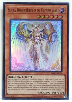 Yugioh Asian-English Saffira, Dragon Queen of the Voiceless Voice PHNI-AE020 SR - Image 1