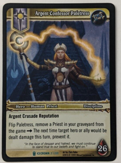Argent Confessor Paletress FOIL World of Warcraft TCG CCG Icecrown WOW Card Game - Image 1