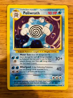 NEAR MINT! Poliwrath (13/102) Holo Base Set Pokemon Card! FAST & FREE P&P! - Image 1