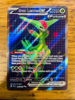NEAR MINT! Iron Leaves ex (186/162) Temporal Forces Full Art Pokemon Card! - Image 1