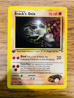 1st Edition Brock's Onix (21/132) Rare Gym Heroes Set Pokemon Card! - Image 2
