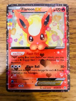 NM! Flareon (RC6/RC32) XY Generations Full Art Radiant Collection Pokemon Card! - Image 1