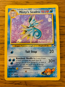 PreRelease Misty's Seadra (9/132) Holo Gym Heroes Promo Pokemon Card! FREE P&P! - Image 2