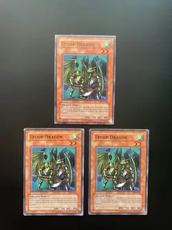 Yugioh Troop Dragon LOD-042 Common Unlimited Edition Damaged X3 - Image 1
