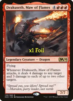 MTG Foil Commander Masters CMM Drakuseth, Maw of Flames MINT - Image 1