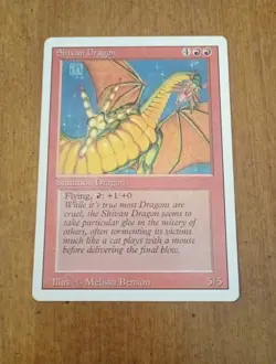 1994 Magic: The Gathering - Revised(3rd) - SHIVAN DRAGON - Vintage Rare - MP - Image 1
