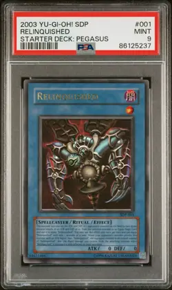 Yu-Gi-Oh! TCG Relinquished Pegasus SDP-001 Unlimited Ultra Rare PSA 9 - Image 1