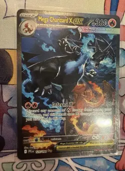 Pokemon Card Mega M Charizard x GX HP 240 Gold Fan Art - Image 1