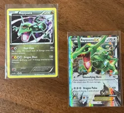 Pokemon TCG Rayquaza EX Ultra Rare Card 75/108 XY: Roaring Skies + XY141 PROMO - Image 1