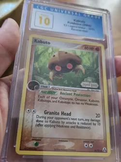 (POP 3) CGC 10 Kabuto 36/92 EX Legend Maker Reverse Holo STAMPED Pokemon Card - Image 1