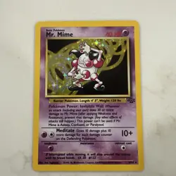 Mr. Mime 6/64 Jungle Holo Pokemon TCG Pokemon Card Top Loader - Image 1