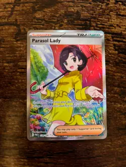 Parasol Lady 238/182 SV04: Paradox Rift Holo Pokemon Card Umbrella Rihanna #238 - Image 1