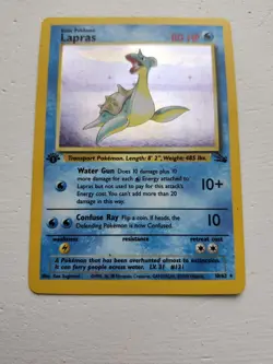 Pokemon TCG Lapras 1st Edition Rare Holo Card #10/62 Fossil - Image 4