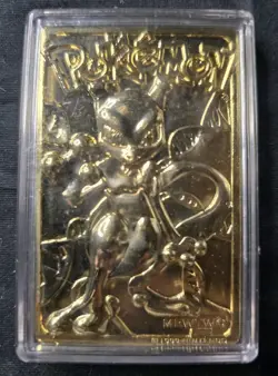 Pokemon 23K Gold Plated MEWTWO Trading Card 1999 Burger King - Image 2