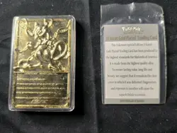 Pokemon 23K Gold Plated MEWTWO Trading Card 1999 Burger King - Image 4