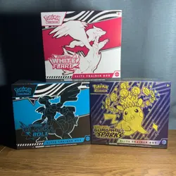 Pokemon TCG Black Bolt / White Flare/ Surging Sparks ETB 3-Box Sealed ✅✅ - Image 1