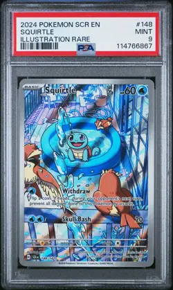 2024 POKEMON SCR EN-STELLAR CROWN ILLUSTRATION RARE #148 SQUIRTLE PSA 9 - Image 1