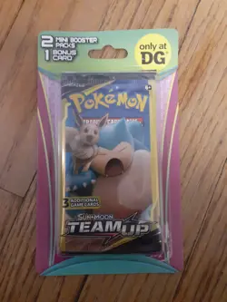 Pokemon Team Up Sealed 2 Pack Mini Blister Dollar General Eevee Snorlax Gx - Image 1
