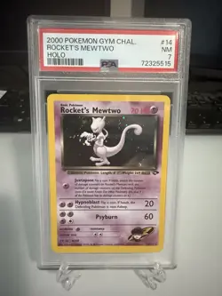 2000 Pokemon Gym Challenge Rocket’s Mewtwo Holo 14/132 PSA 7 - Image 1