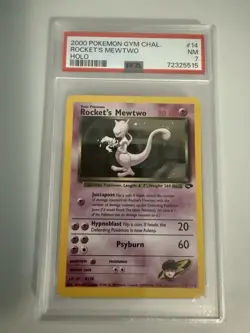 2000 Pokemon Gym Challenge Rocket’s Mewtwo Holo 14/132 PSA 7 - Image 3