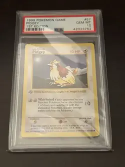 Pokemon Pidgey 1st Edition Shadowless Base Set 57/102 PSA 10 - Image 1