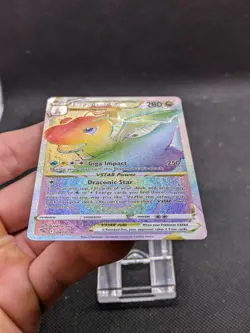 Pokemon Card Dragonite Vstar 081/078 Pokemon Go Rainbow Rare Full Art MINT *New - Image 3