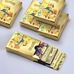 55 PCS Gold Foil Pokemon Style Cards - VMAX, GX, EX Rare Trading Cards Set - No - Image 3