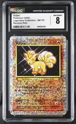 CGC 8 Vulpix 98/110 Reverse Holo Legendary Collection Pokemon Card - Image 1