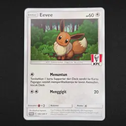 Pokemon TCG Card Eevee 186/SM-P KFC Promo Non Holo *Indonesian* - MP - Image 1