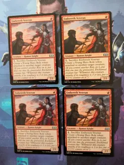 MTG 4 x WILDS OF ELDRAINE Uncommon EMBERETH VETERAN NM - Image 1