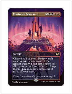 1x Mutinous Massacre, Borderless Art, Edge of Eternities, MTG NM - Image 1