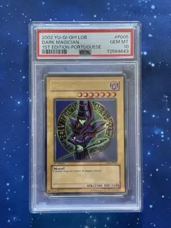 Yu-Gi-Oh 2002 Dark Magician 1st Edition LDB-P005 Portuguese LOB Blue Eyes PSA 10 - Image 1
