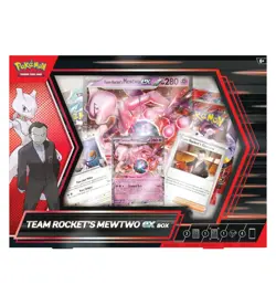 Pokemon TCG Team Rocket's Mewtwo ex Box PREORDER + SV09 Hop's Dubwool Promo Card - Image 1