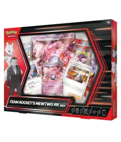 Pokemon TCG Team Rocket's Mewtwo ex Box PREORDER + SV09 Hop's Dubwool Promo Card - Image 3