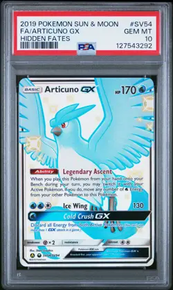 2019 POKEMON SUN & MOON HIDDEN FATES #SV54 FULL ART/ARTICUNO GX PSA 10 - Image 1