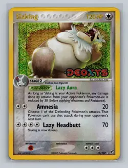 Pokemon Slaking Reverse Holo Stamped from EX Deoxys 15/107 (DMG Peeling) - Image 1