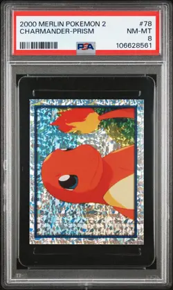 2000 MERLIN POKEMON 2 #78 CHARMANDER-PRISM PSA 8 - Image 1