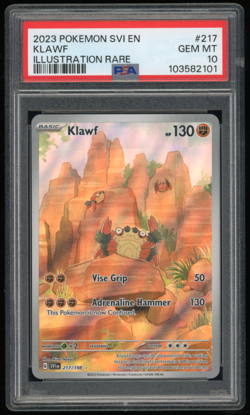 2023 POKEMON SCARLET & VIOLET BASE SET #217/198 KLAWF PSA 10 ***LOW POP 56*** - Image 1
