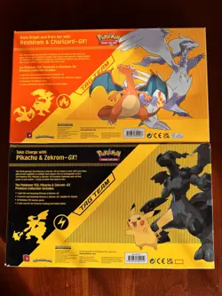 Reshiram & Charizard GX + Pikachu & Zekrom GX Premium Collection Sealed Pokemon 820650809910 - Image 3