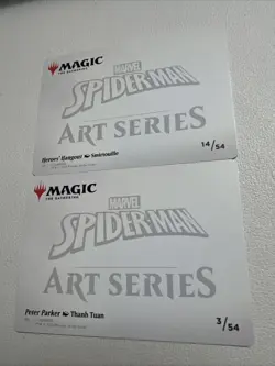 Magic The Gathering Spider Man Art Card Set. Spider Man And Ghost Spider. - Image 1