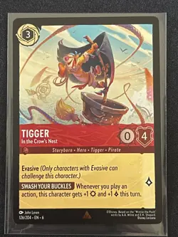 Disney Lorcana Azurite Sea Tigger In the Crow's Nest Rare Foil Card 126/204 - Image 1