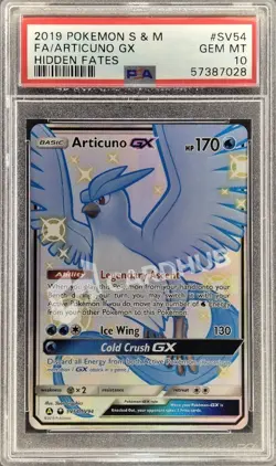 CARTA POKEMON ARTICUNO GX SV54 HIDDEN FATES PSA 10 CARD ENG GRADATO - Image 1